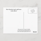 Briefkaart-West Quoddy Head Lighthouse Maine Briefkaart (Achterkant)