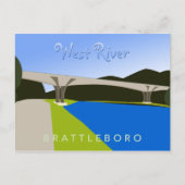 Briefkaart West River Brattleboro (Voorkant)