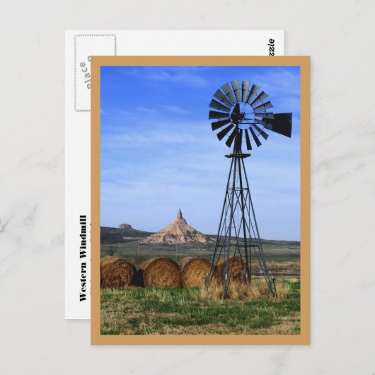 Briefkaart - Westerne windmolen (overdag) (Voorkant / Achterkant)