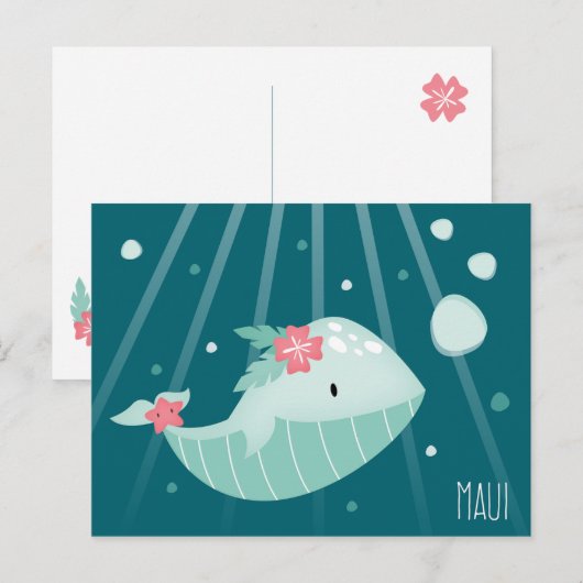 briefkaart "Whale Maui" (Voorkant / Achterkant)