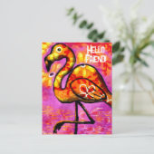 Briefkaart - Whimsical Abstract Flamingo Roze Sina (Staand voorkant)