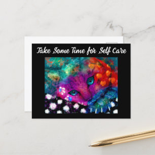 Briefkaart - Whimsical Cat Self Care