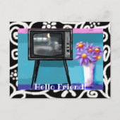 Briefkaart - Whimsical Retro TV Televisie Schilder (Voorkant)