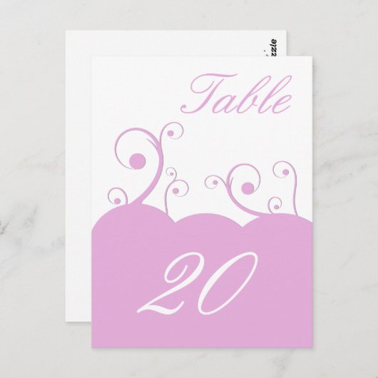 Briefkaart Whirls Table Number (Voorkant / Achterkant)