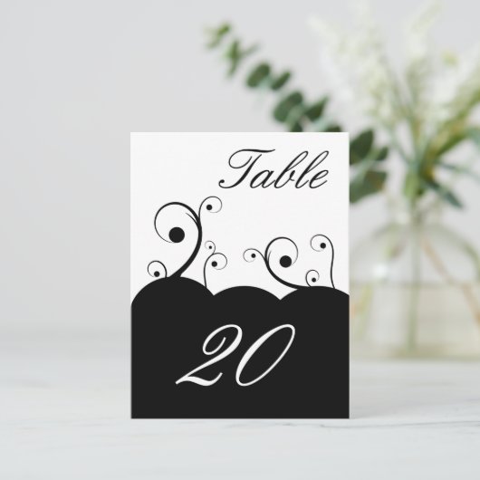 Briefkaart Whirls Table Number (Staand voorkant)