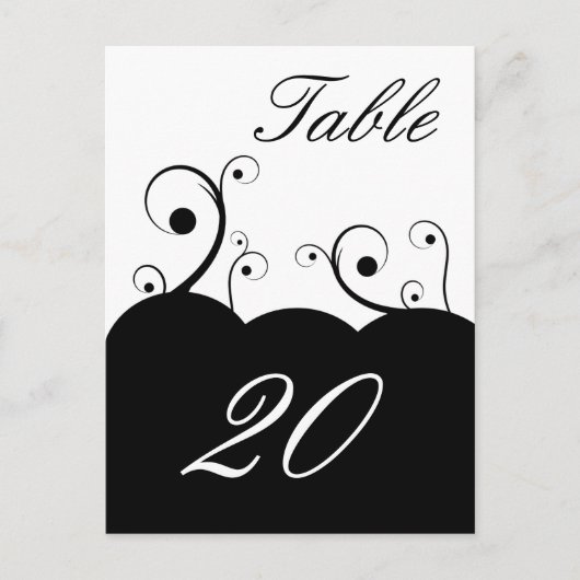 Briefkaart Whirls Table Number (Voorkant)