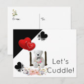 Briefkaart White Teddy Bear Floral (Voorkant / Achterkant)