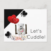 Briefkaart White Teddy Bear Floral (Voorkant)