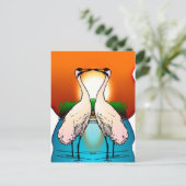 Briefkaart-Whooping Crane Tortelduifjes Briefkaart (Staand voorkant)