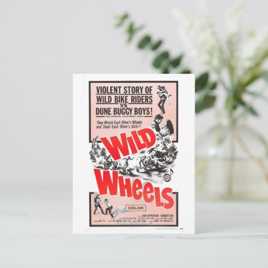 BRIEFKAART WILD WHEELS (Staand voorkant)