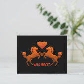 Briefkaart wilde paarden (Staand voorkant)
