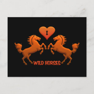Briefkaart wilde paarden
