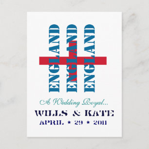 Briefkaart Wills and Kate Royal Wedding ENGLAND