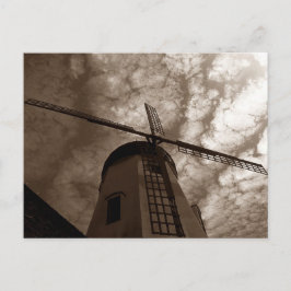 Briefkaart ~ Windmill Sails against Clouds ~ Sepia