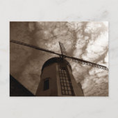 Briefkaart ~ Windmill Sails against Clouds ~ Sepia (Voorkant)