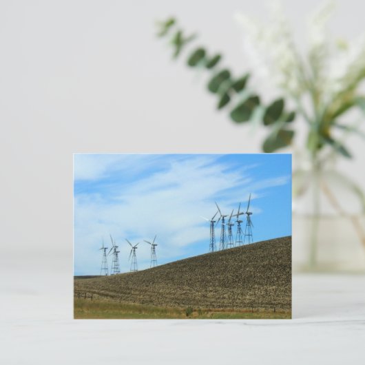 Briefkaart - windturbines (Staand voorkant)