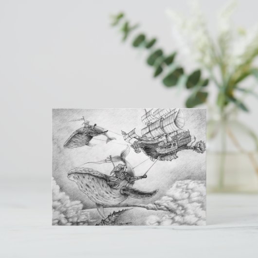 briefkaart "Windwalvissen" (Staand voorkant)