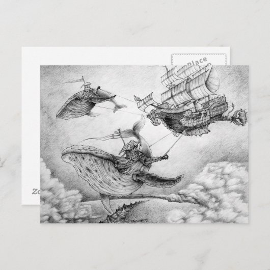 briefkaart "Windwalvissen" (Voorkant / Achterkant)