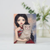 briefkaart "Winged Ferret" (Staand voorkant)