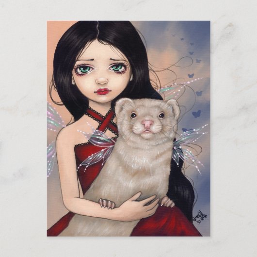 briefkaart "Winged Ferret" (Voorkant)