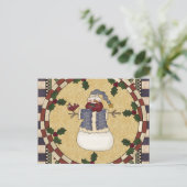 Briefkaart - Winter-Dress-Snowman (Staand voorkant)