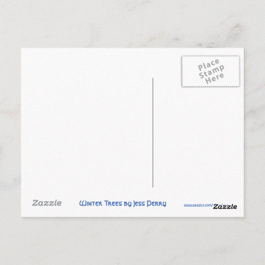 Briefkaart Winterbomen (Achterkant)