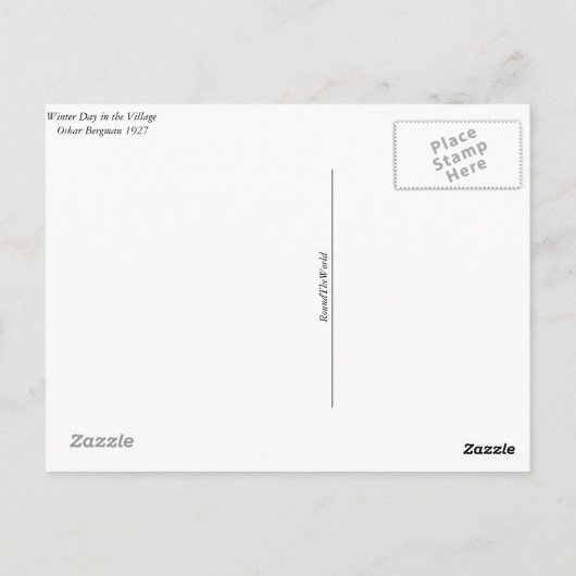 Briefkaart - Winterdag in het dorp (Achterkant)