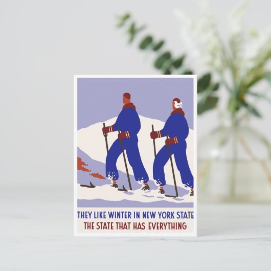 Briefkaart winterreizen in New York (Staand voorkant)