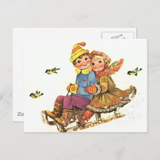 Briefkaart  winterSleigh Ride (Voorkant / Achterkant)