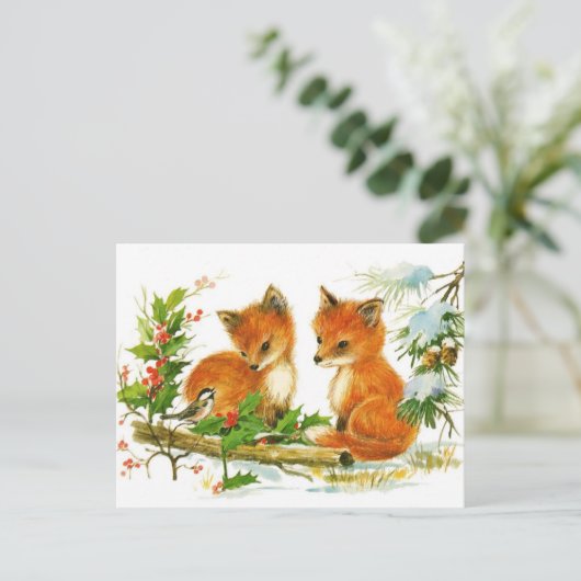 Briefkaart:  Wintersneeuwkokken Briefkaart (Staand voorkant)