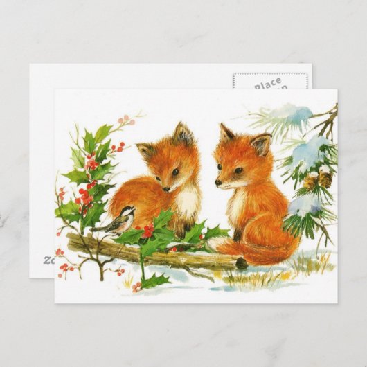 Briefkaart:  Wintersneeuwkokken Briefkaart (Voorkant / Achterkant)