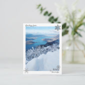 Briefkaart wintersneeuwmeer Annecy (Staand voorkant)