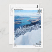 Briefkaart wintersneeuwmeer Annecy (Voorkant / Achterkant)