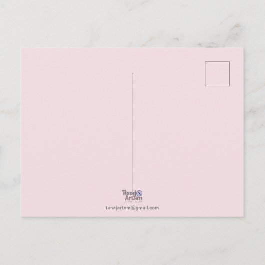 Briefkaart wintersneeuwrendier (Achterkant)