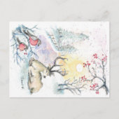 Briefkaart wintersneeuwrendier (Voorkant)