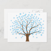 Briefkaart wintersneeuwvlokken (Voorkant / Achterkant)