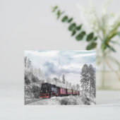 briefkaart wintertrein (Staand voorkant)