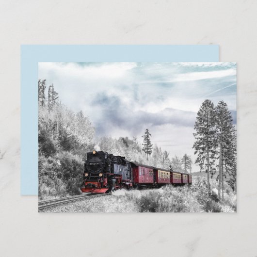 briefkaart wintertrein (Voorkant / Achterkant)