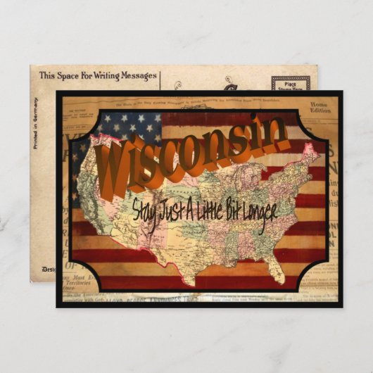  Briefkaart Wisconsin (Voorkant / Achterkant)