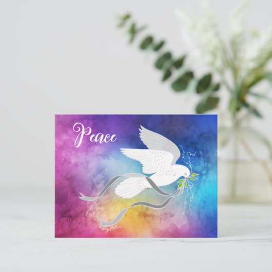 Briefkaart Witte Dove (Staand voorkant)