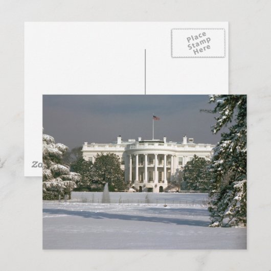 Briefkaart / Witte Huis Winter (Voorkant / Achterkant)