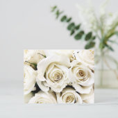 Briefkaart witte rozen (Staand voorkant)