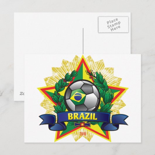 Briefkaart WK voetbal in Brazilië (Voorkant / Achterkant)