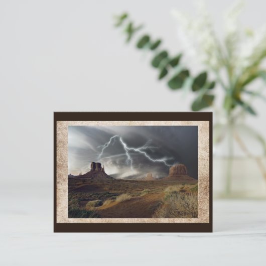 Briefkaart woestijStorm (Staand voorkant)