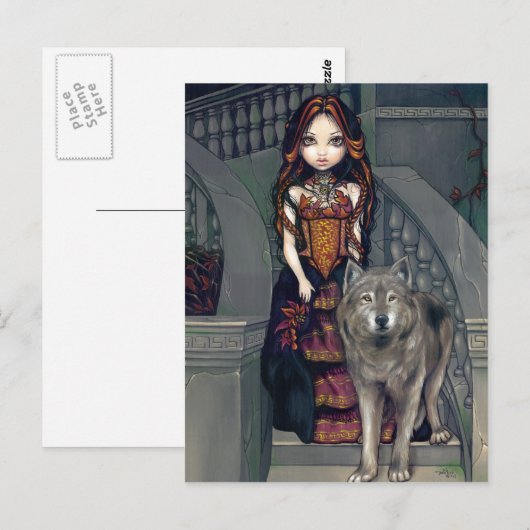 briefkaart "Wolf Countess" (Voorkant / Achterkant)