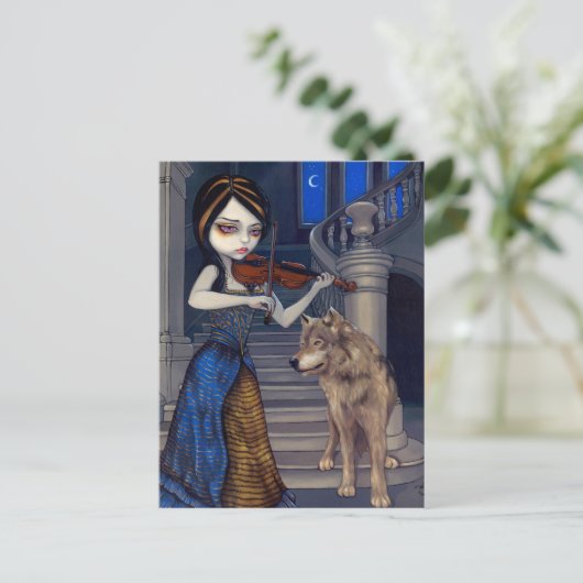 briefkaart "Wolf Song" (Staand voorkant)