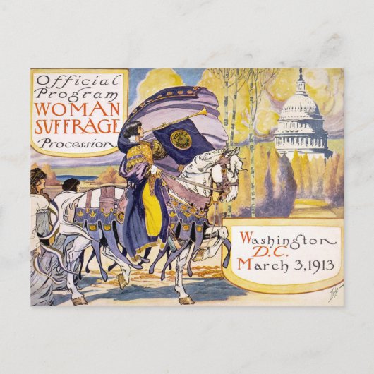 Briefkaart Woman stempeling Washington D.C. (Voorkant)