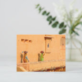 Briefkaart Women in Sari Clothing, India (Staand voorkant)