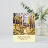 briefkaart "Woodland Path (Christelijk)" (Staand voorkant)