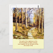briefkaart "Woodland Path (Christelijk)" (Voorkant / Achterkant)